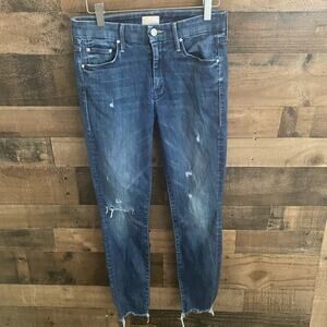 Mother Looker Ankle Chew in Breaking the Law Womens Size 26 Skinny Raw Hem